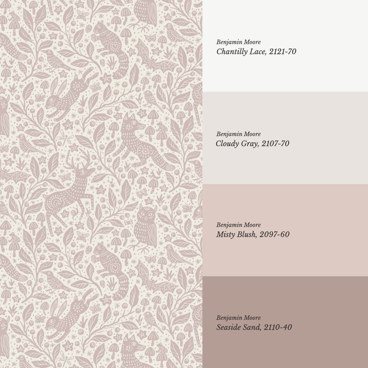 Garazi Forest Biome Mauve Ivory Wallpaper