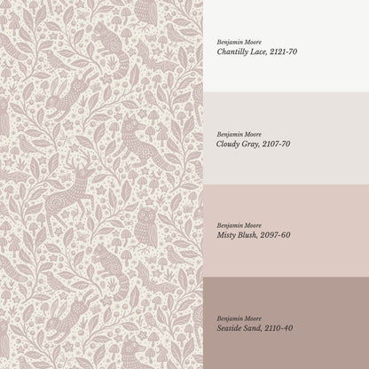 Garazi Forest Biome Mauve Ivory Wallpaper