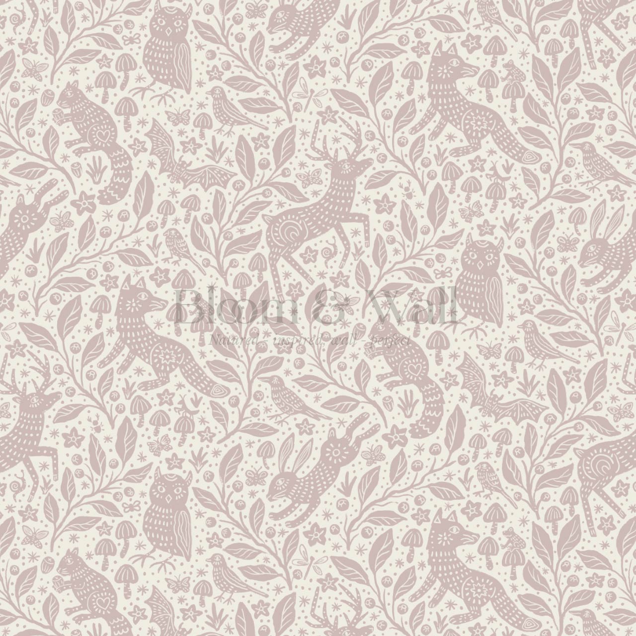 Garazi Forest Biome Mauve Ivory Wallpaper