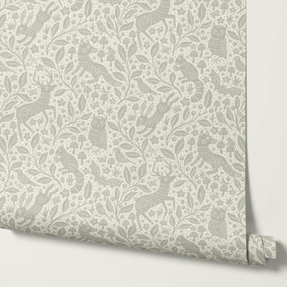 Garazi Forest Biome Stone Ivory Wallpaper