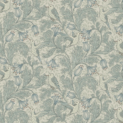 Gemma Hummingbirds Teal Wallpaper