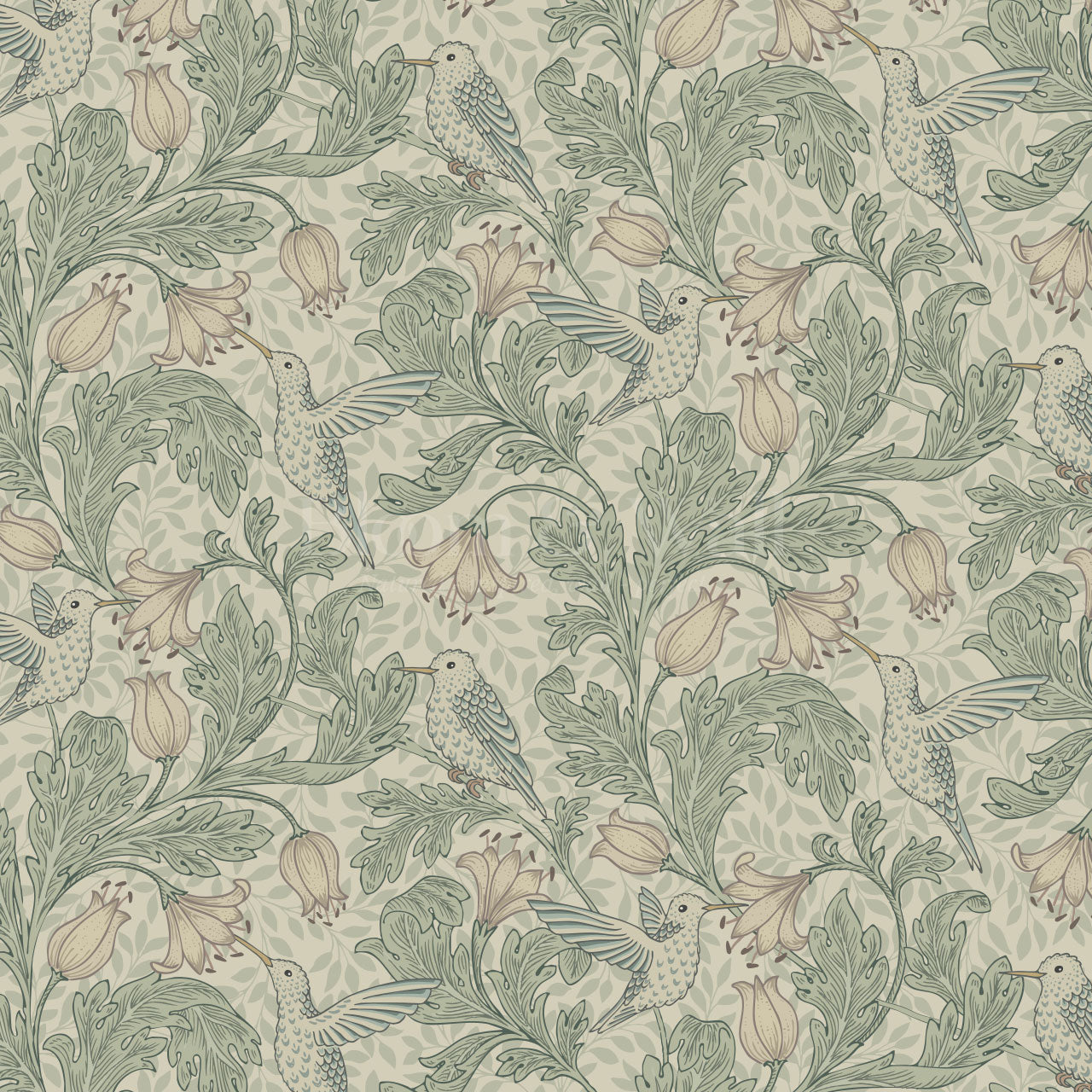 Gemma Hummingbirds Green Wallpaper