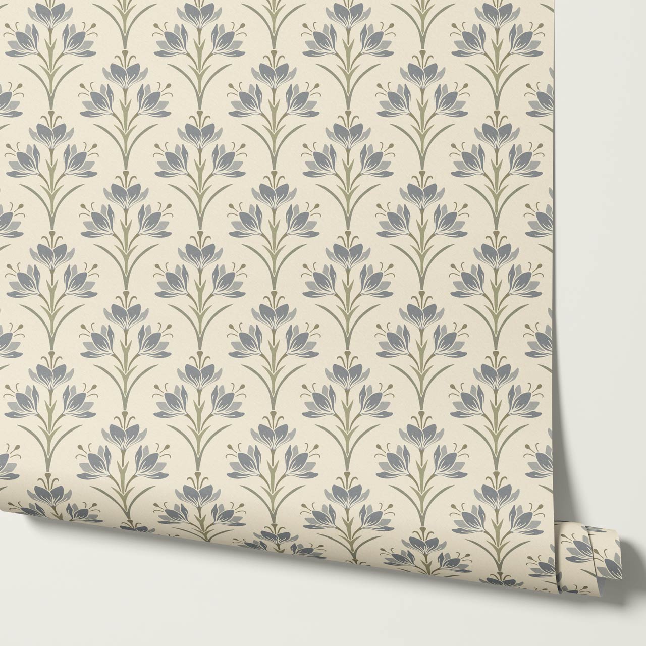 Genesis Crocus Butter Blue Wallpaper