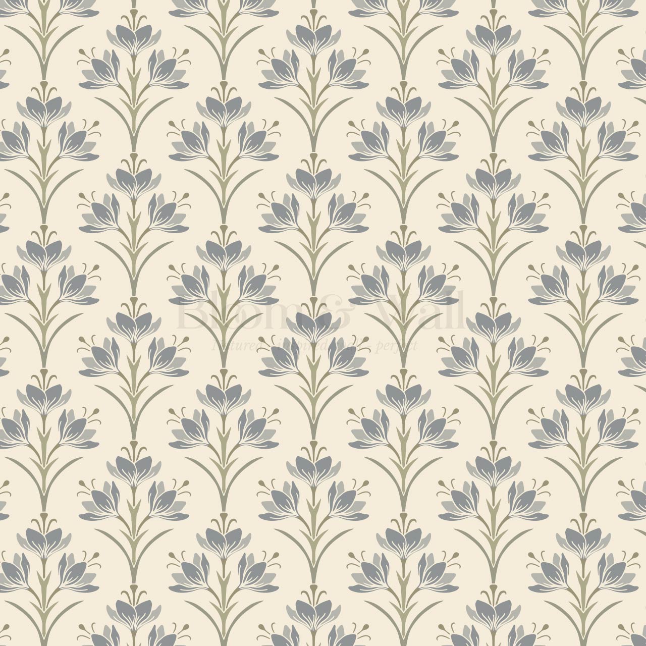 Genesis Crocus Butter Blue Wallpaper