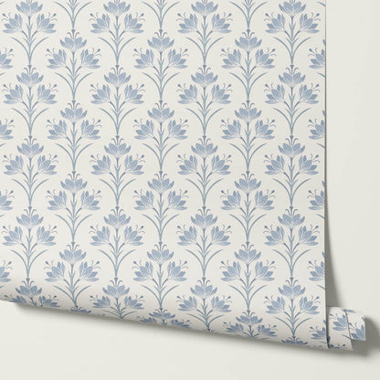 Genesis Crocus French Blue Wallpaper