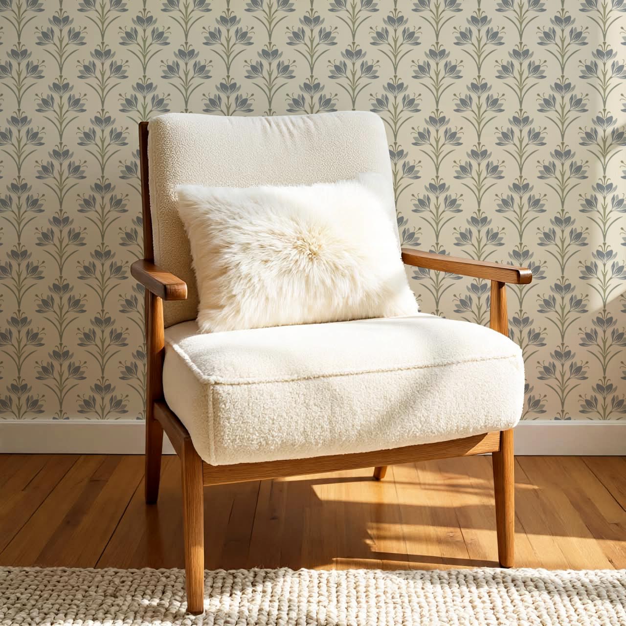 Genesis Crocus Butter Blue Wallpaper