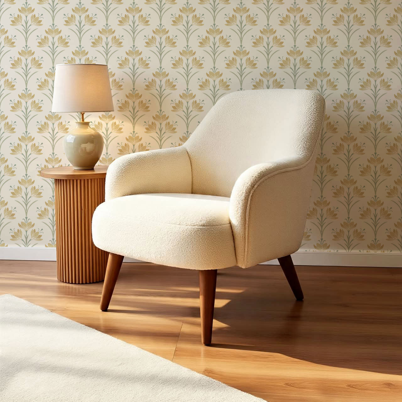 Genesis Crocus Gold Cream Wallpaper