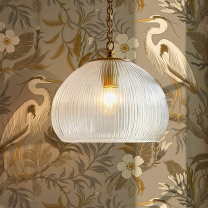 Genoveva Herons Autumn Brown Cream Wallpaper