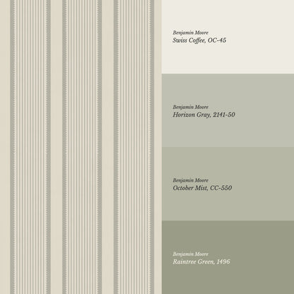 Georgia Harbor Scallop Stripes Dove Wallpaper