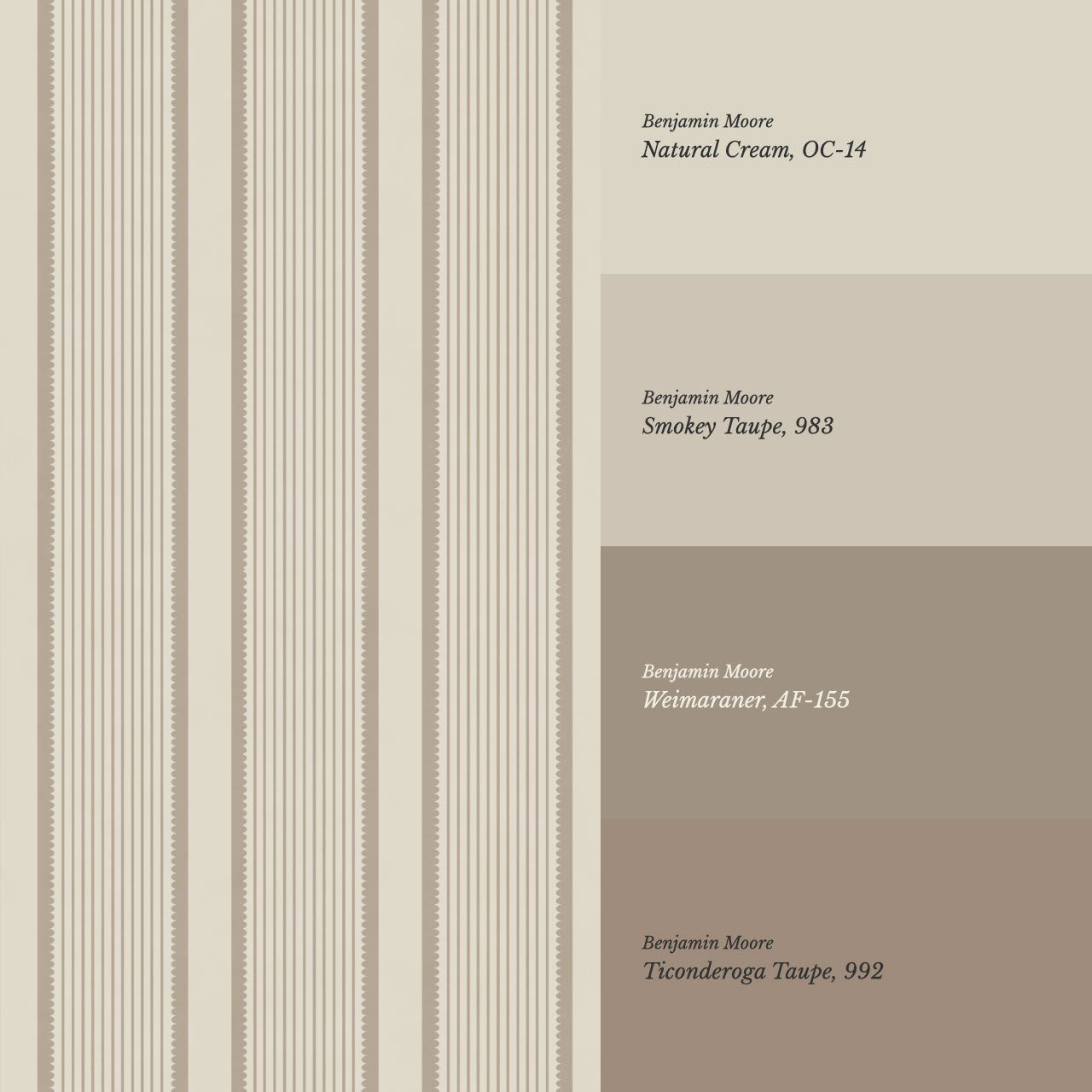 Georgia Harbor Scallop Stripes Taupe Wallpaper