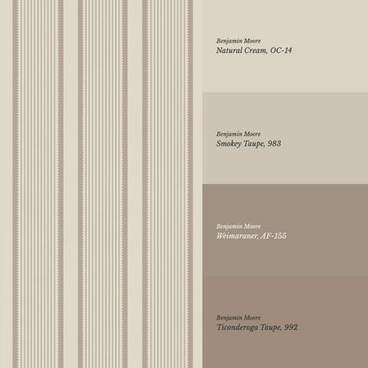 Georgia Harbor Scallop Stripes Taupe Wallpaper