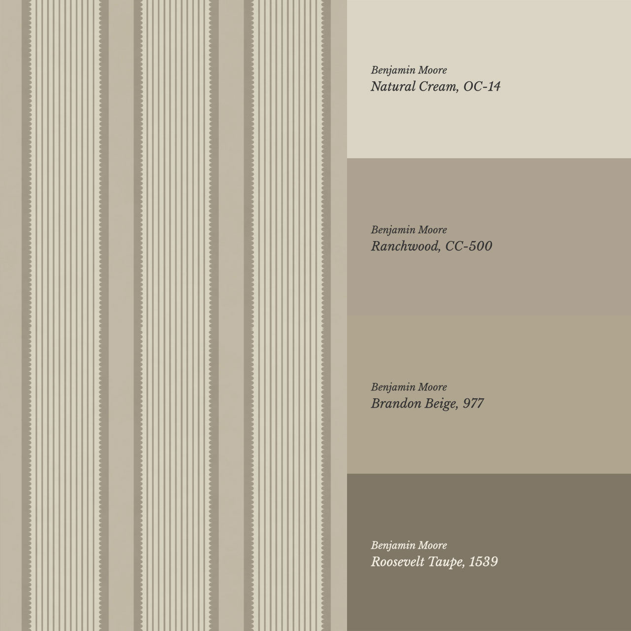 Georgia Harbor Scallop Stripes Stone Wallpaper