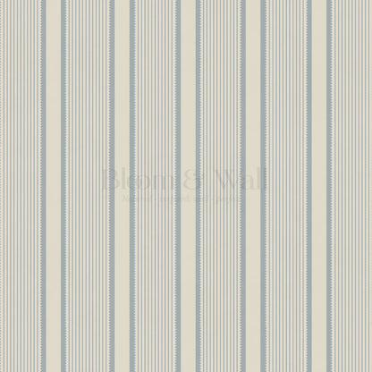 Georgia Harbor Scallop Stripes Vintage Blue Wallpaper