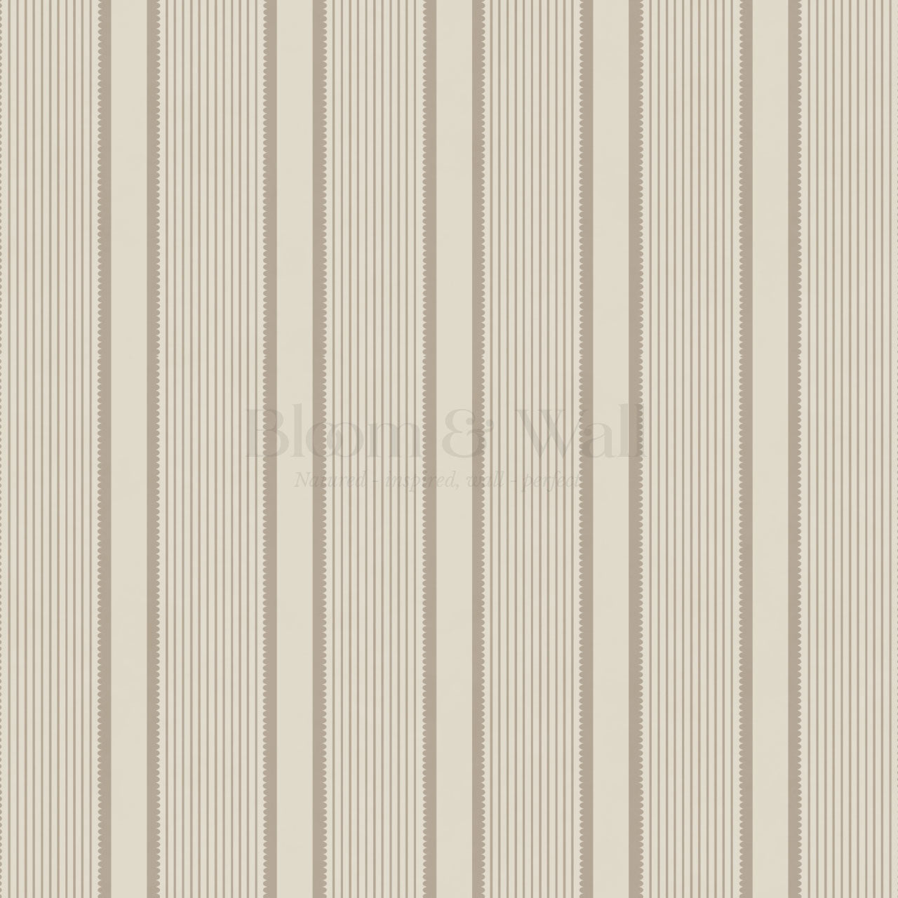 Georgia Harbor Scallop Stripes Taupe Wallpaper