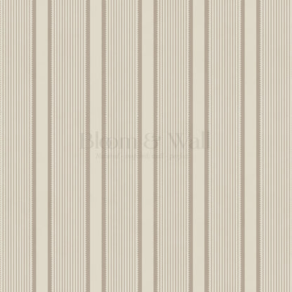 Georgia Harbor Scallop Stripes Taupe Wallpaper