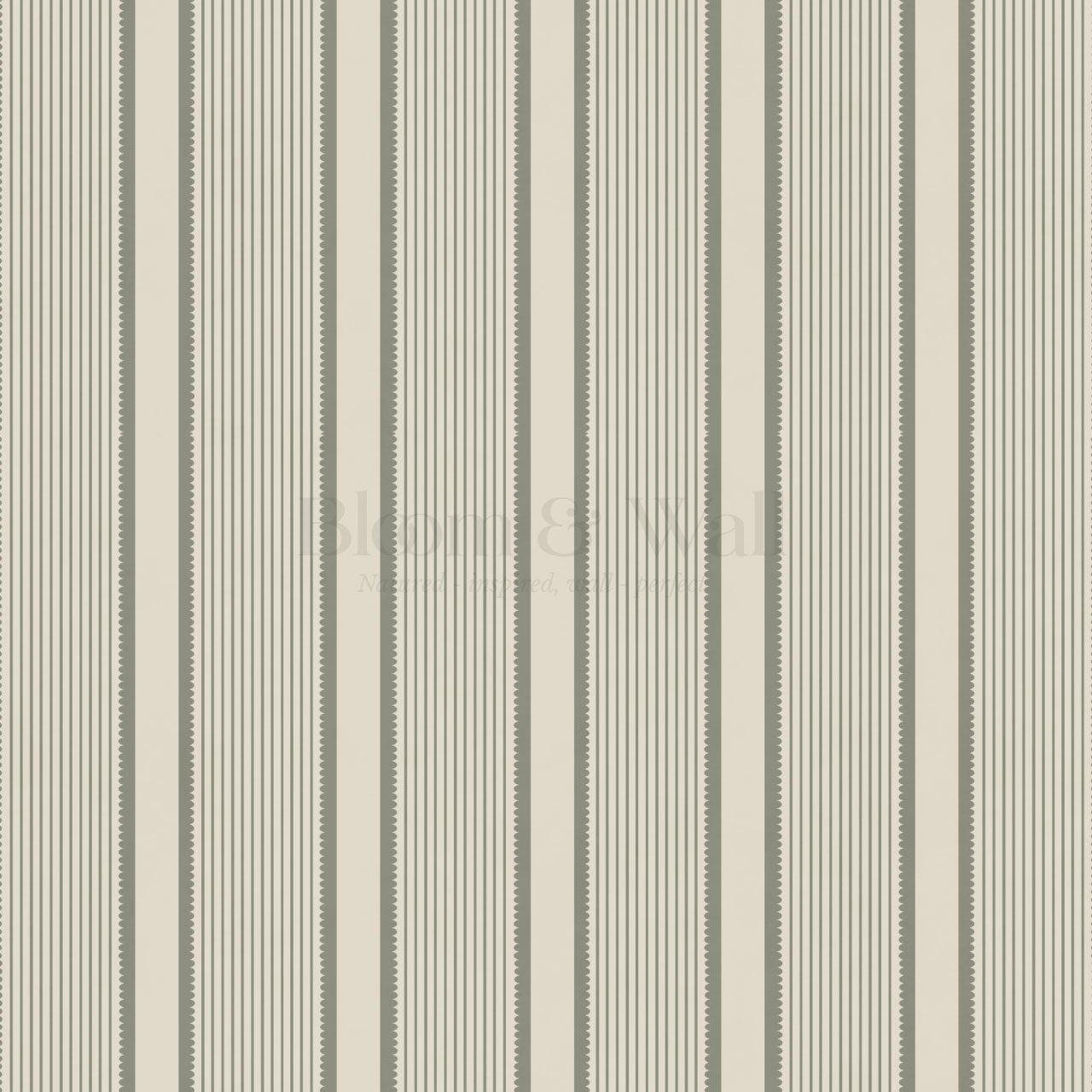 Georgia Harbor Scallop Stripes Sage Wallpaper