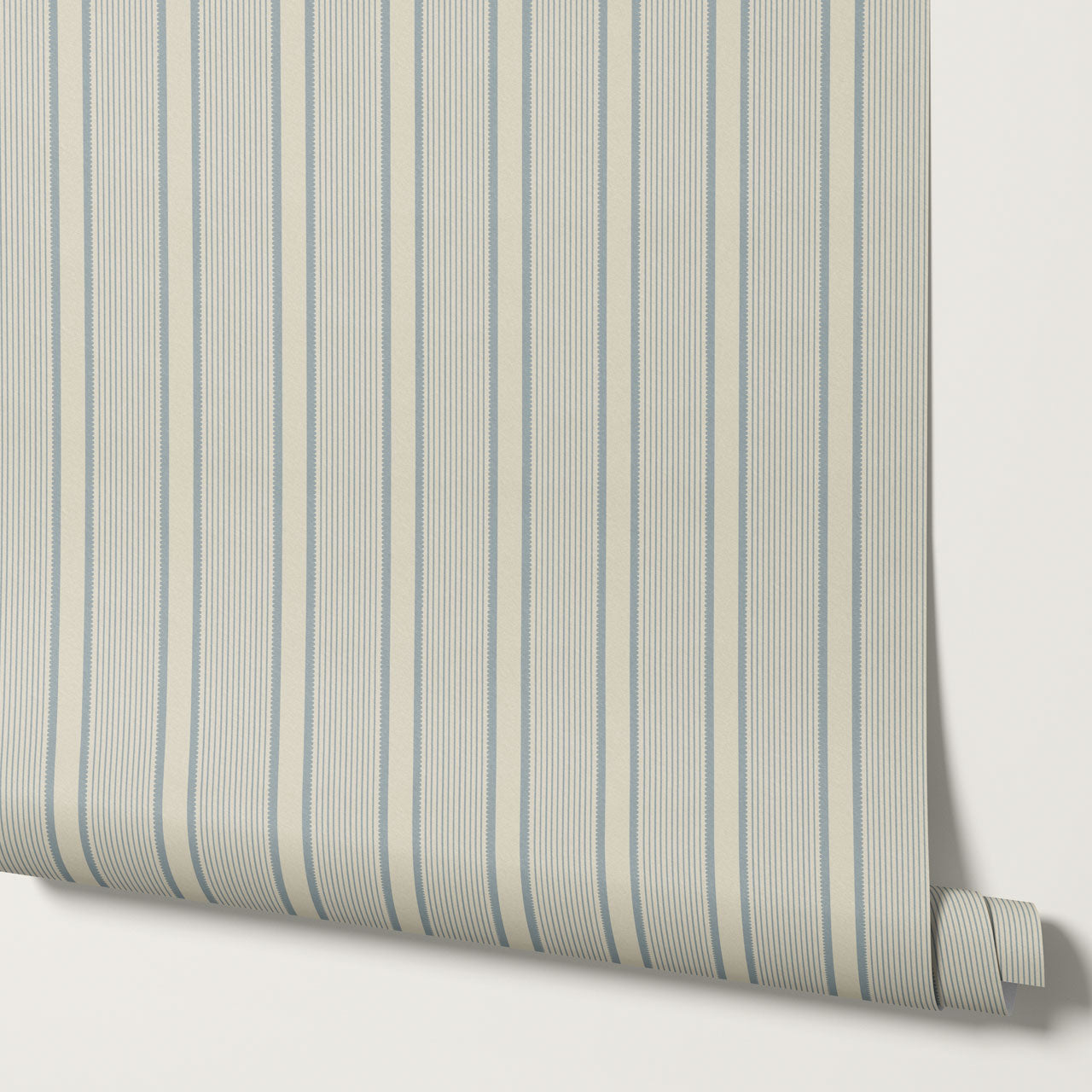 Georgia Harbor Scallop Stripes Vintage Blue Wallpaper