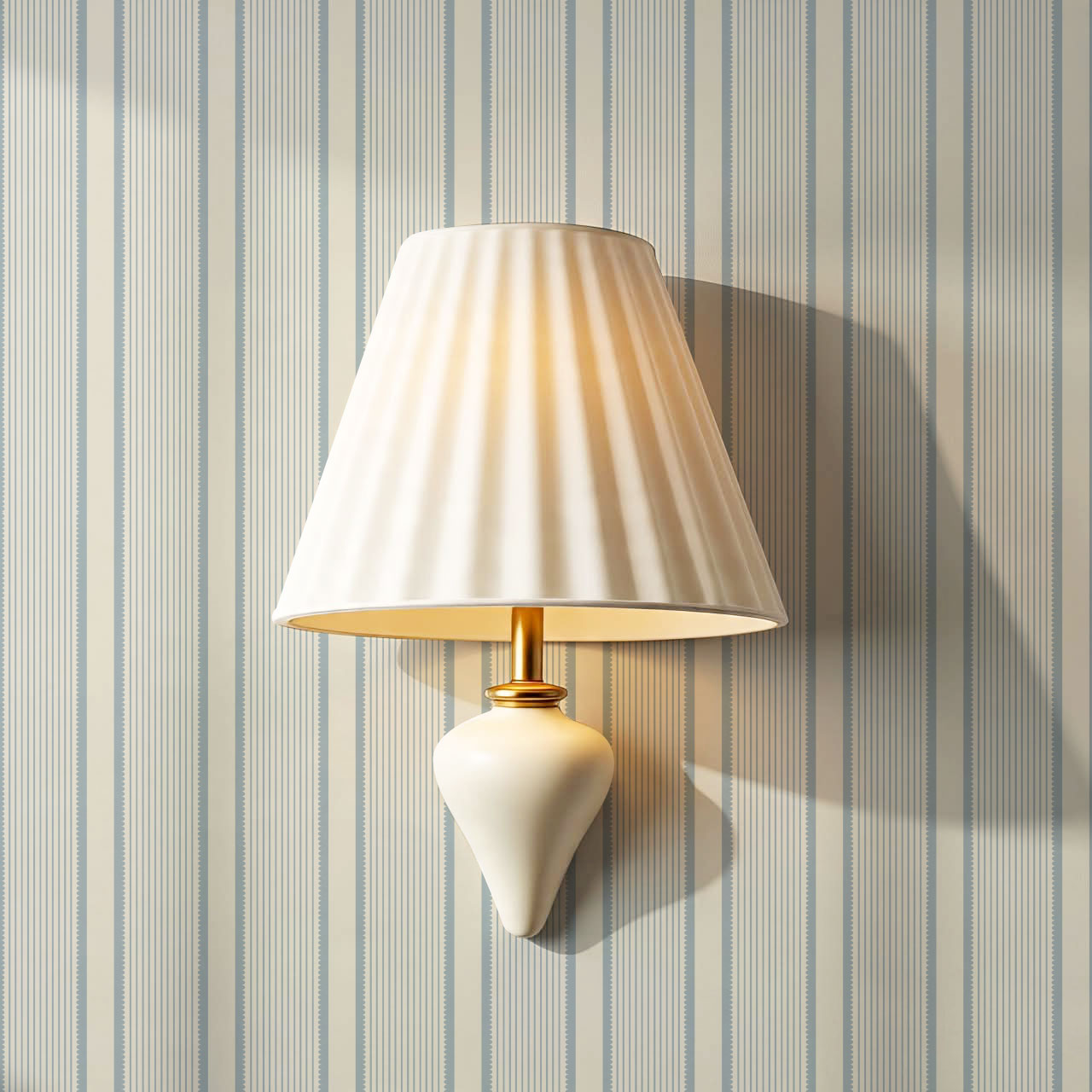 Georgia Harbor Scallop Stripes Vintage Blue Wallpaper