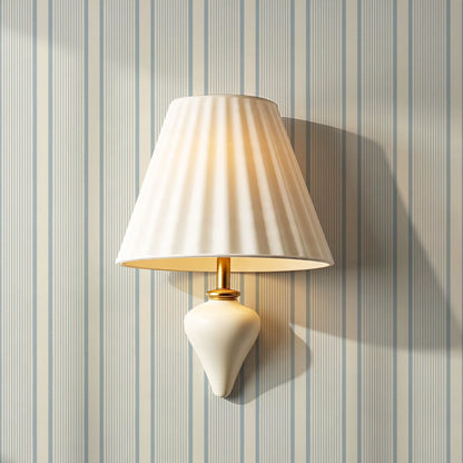 Georgia Harbor Scallop Stripes Vintage Blue Wallpaper