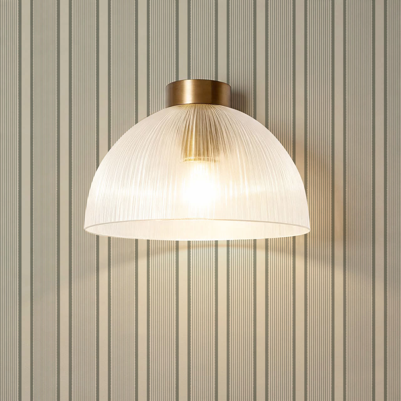 Georgia Harbor Scallop Stripes Sage Wallpaper