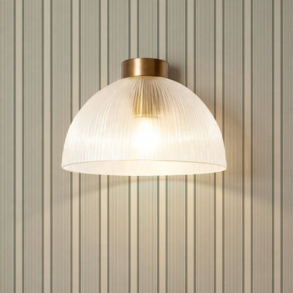 Georgia Harbor Scallop Stripes Sage Wallpaper