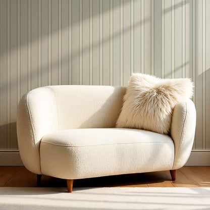 Georgia Harbor Scallop Stripes Vintage Blue Wallpaper