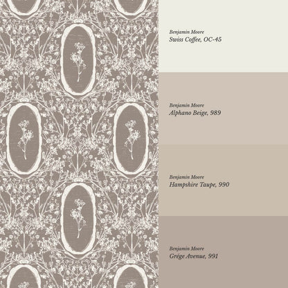 Gia Floral Medallions Clay Wallpaper