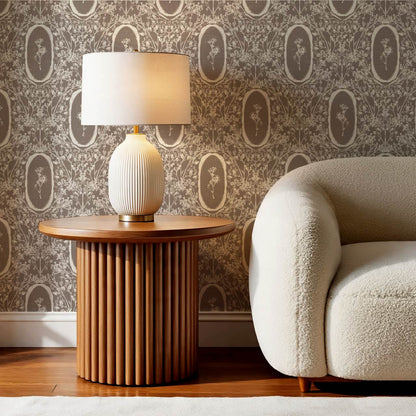 Gia Floral Medallions Clay Wallpaper