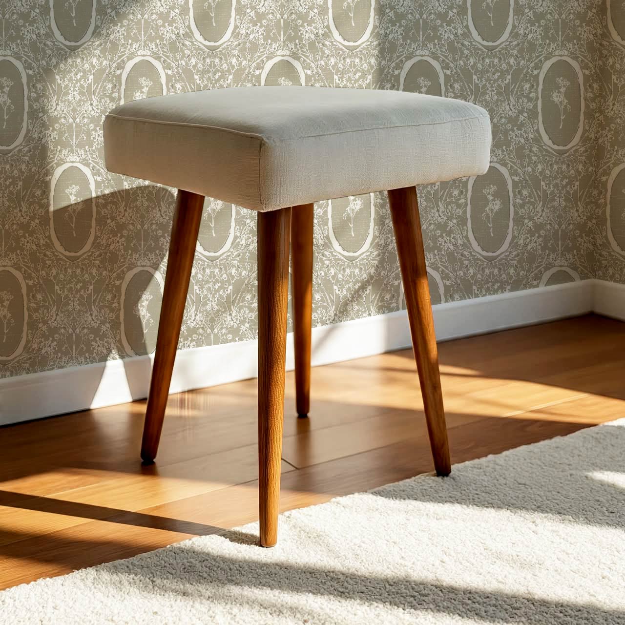 Gia Floral Medallions Olive Wallpaper