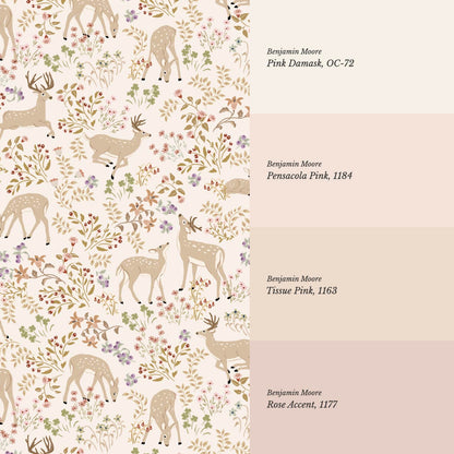 Gianna Meadow Deer Blush Wallpaper
