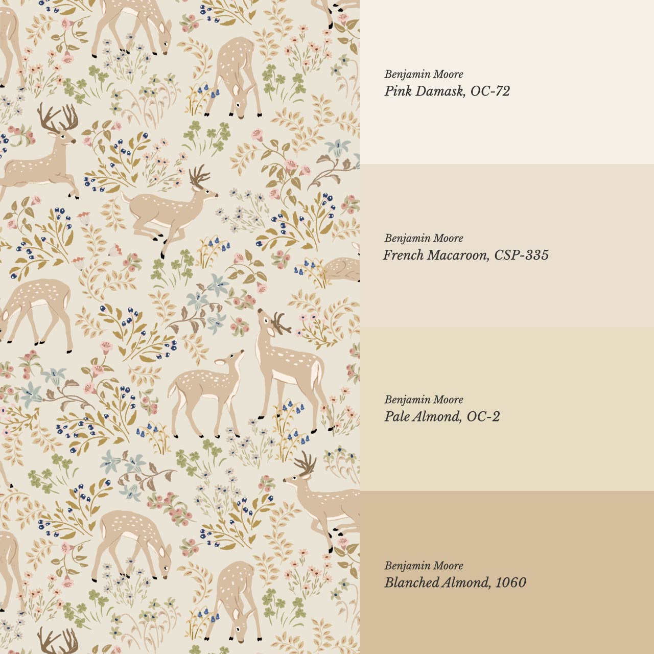 Gianna Meadow Deer Neutral Pastel Wallpaper