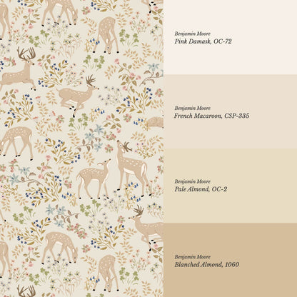 Gianna Meadow Deer Neutral Pastel Wallpaper