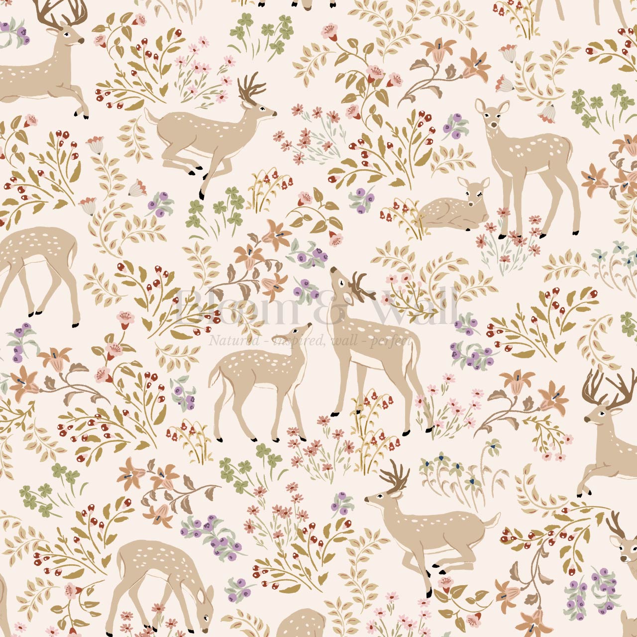 Gianna Meadow Deer Blush Wallpaper