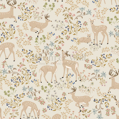 Gianna Meadow Deer Neutral Pastel Wallpaper