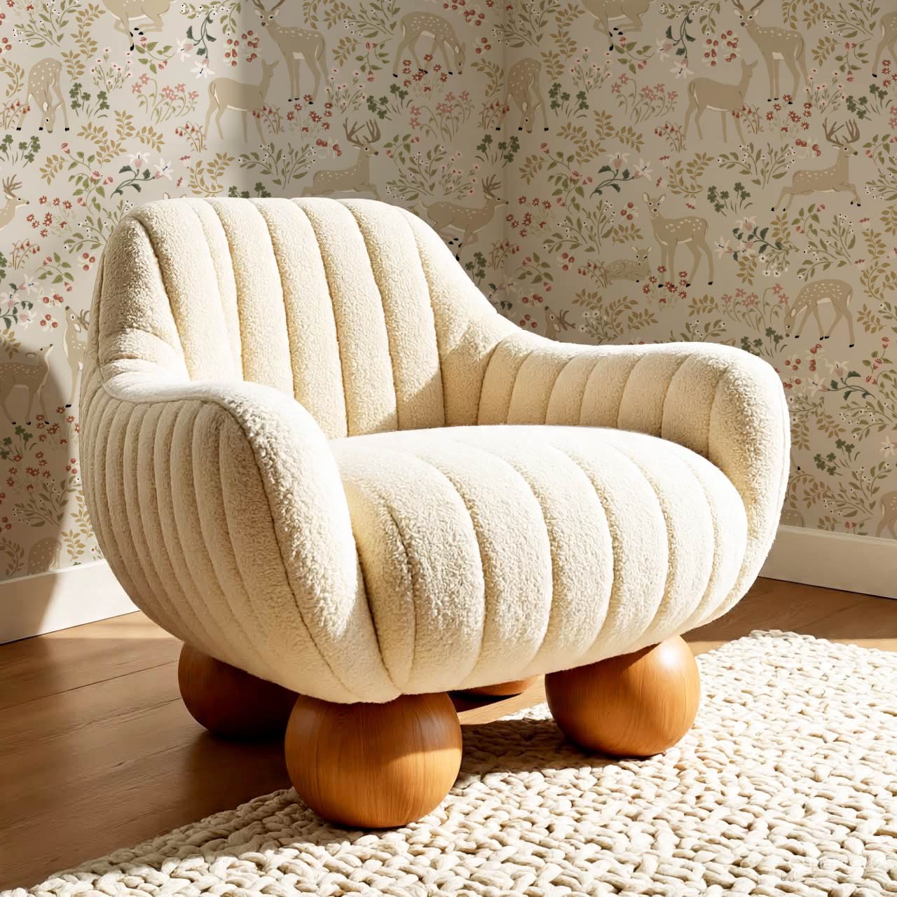 Gianna Meadow Deer Taupe Wallpaper