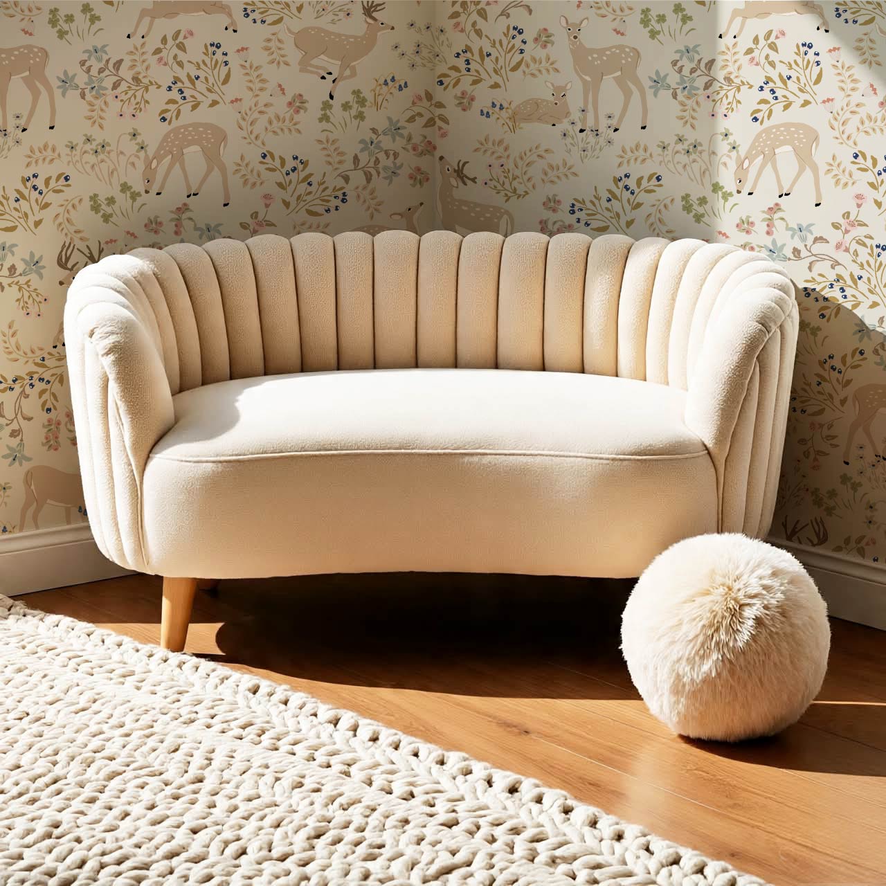 Gianna Meadow Deer Neutral Pastel Wallpaper