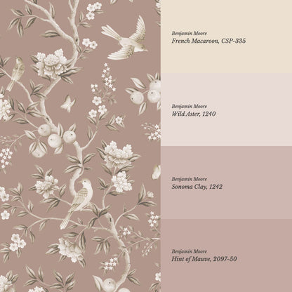 Ginevra Orchard Song Chinoiserie Clay Beige Wallpaper
