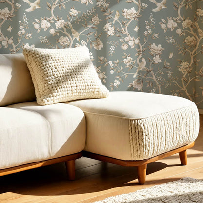 Ginevra Orchard Song Chinoiserie Sage Beige Wallpaper