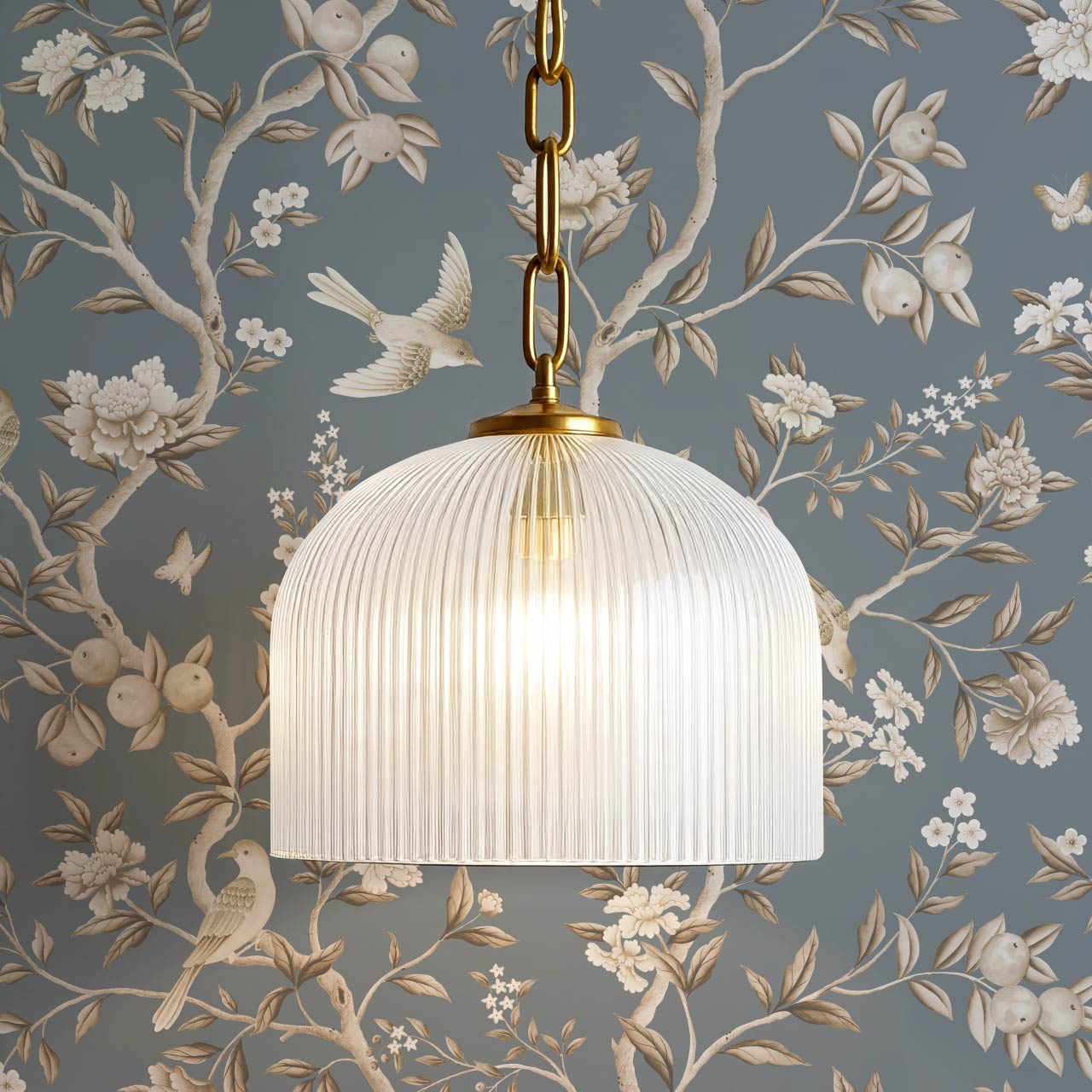 Ginevra Orchard Song Chinoiserie Smoke Beige Wallpaper