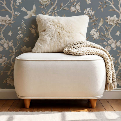 Ginevra Orchard Song Chinoiserie Smoke Beige Wallpaper