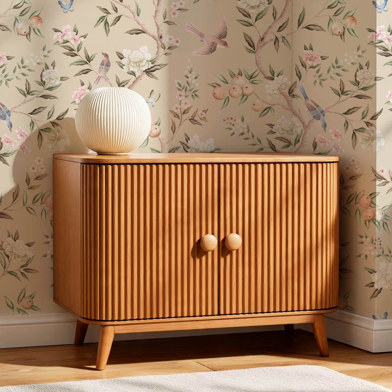 Ginevra Orchard Song Chinoiserie Beige Pastel Wallpaper
