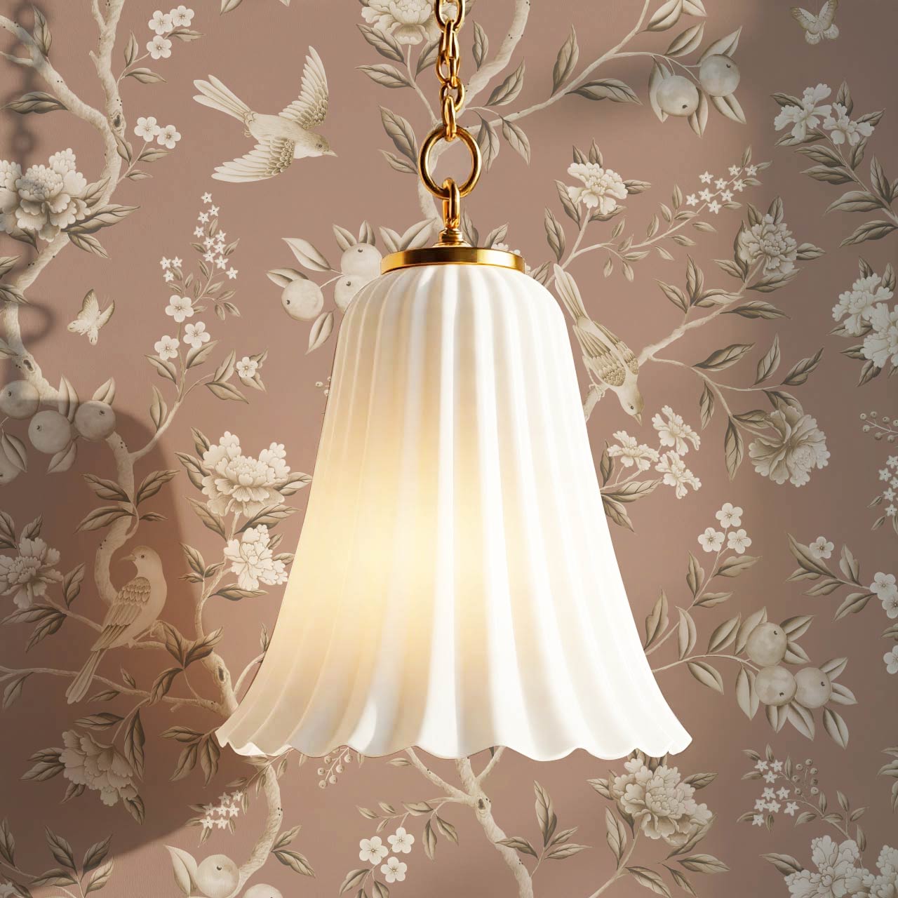 Ginevra Orchard Song Chinoiserie Clay Beige Wallpaper