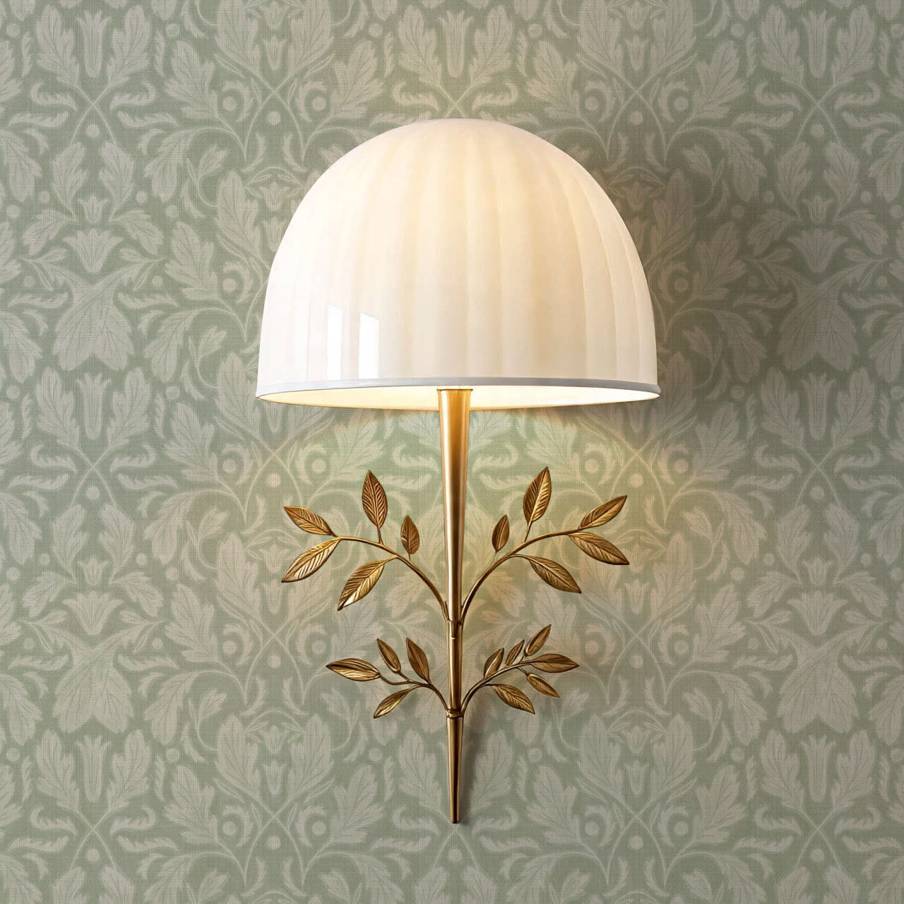 Gisele Baroque Leaves Sage Wallpaper