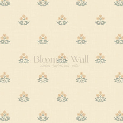 Giustina Floral Bloom Butter Yellow Wallpaper