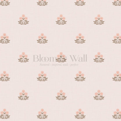 Giustina Floral Bloom Coral Blush Wallpaper