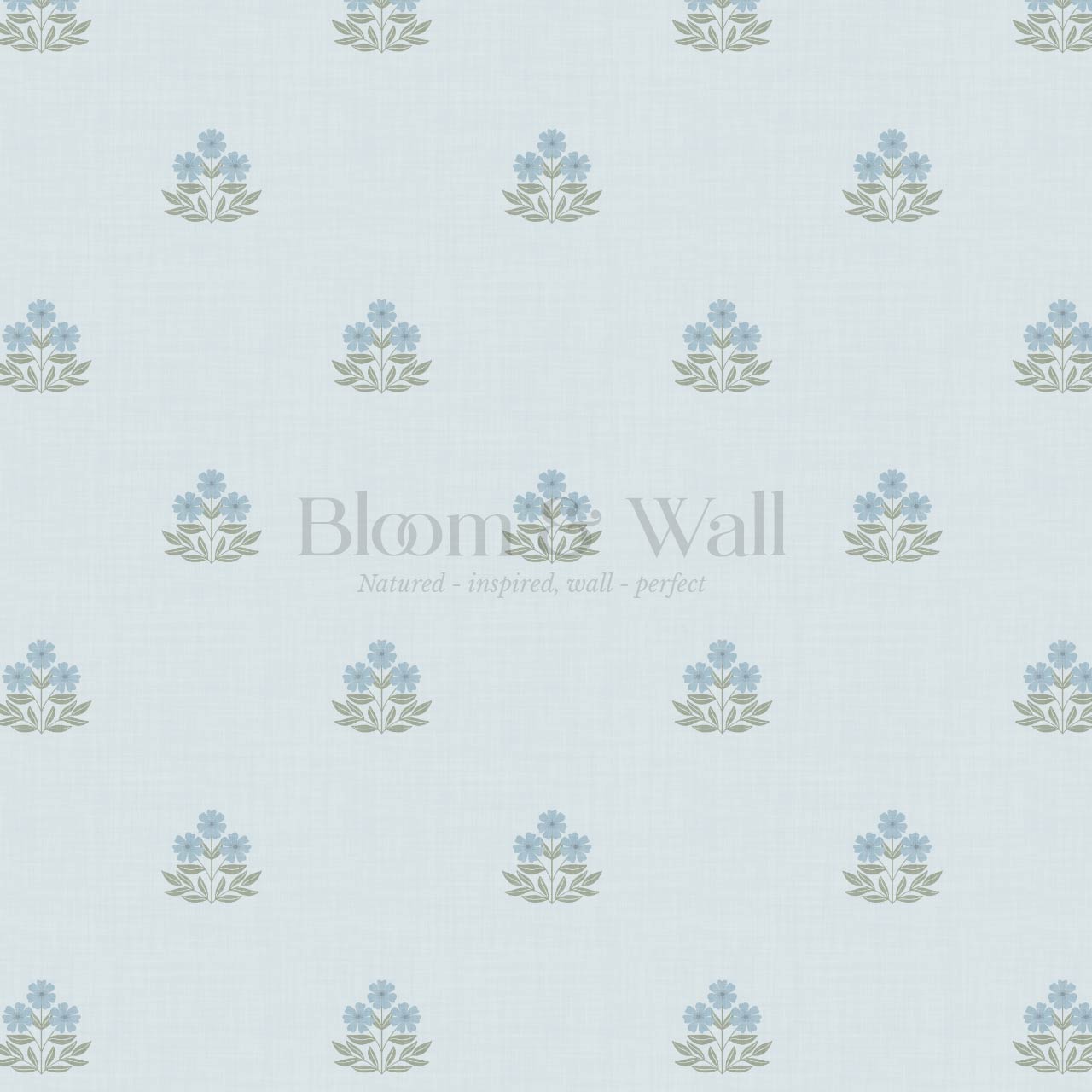 Giustina Floral Bloom French Blue Wallpaper