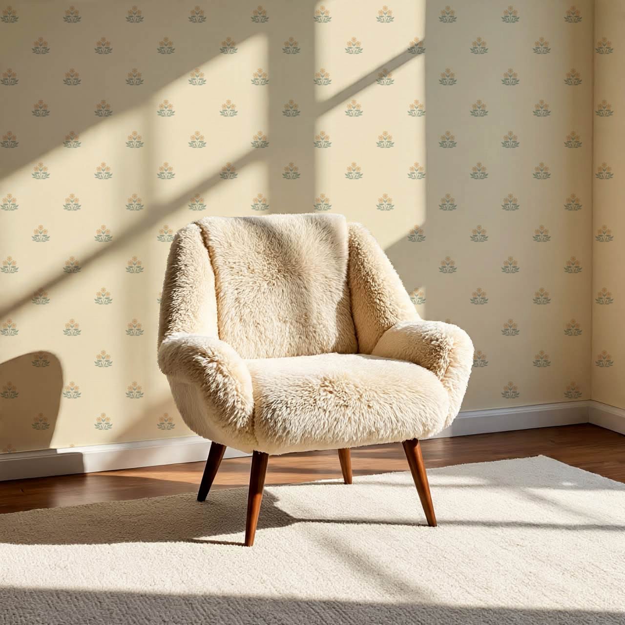 Giustina Floral Bloom Butter Yellow Wallpaper