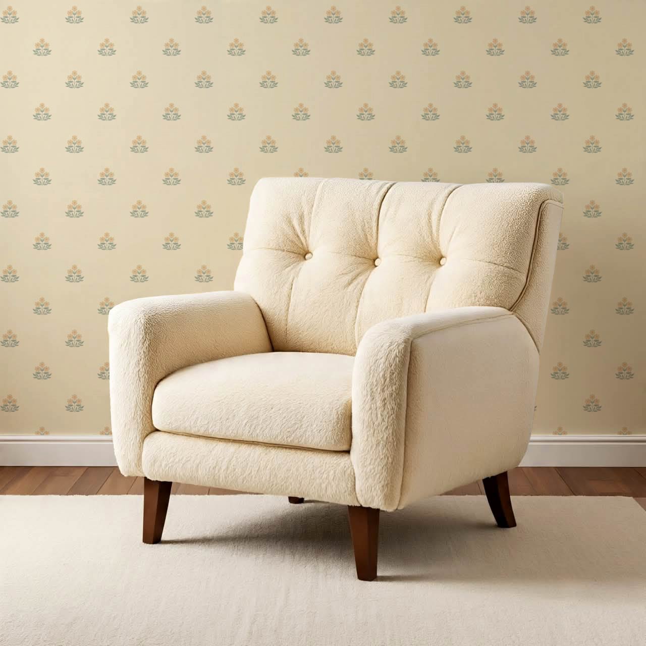Giustina Floral Bloom Butter Yellow Wallpaper