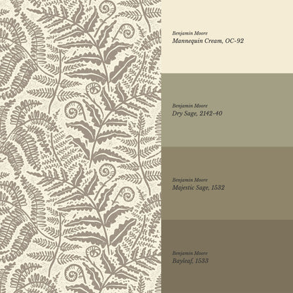 Gloria Fern Pastel Brown Wallpaper