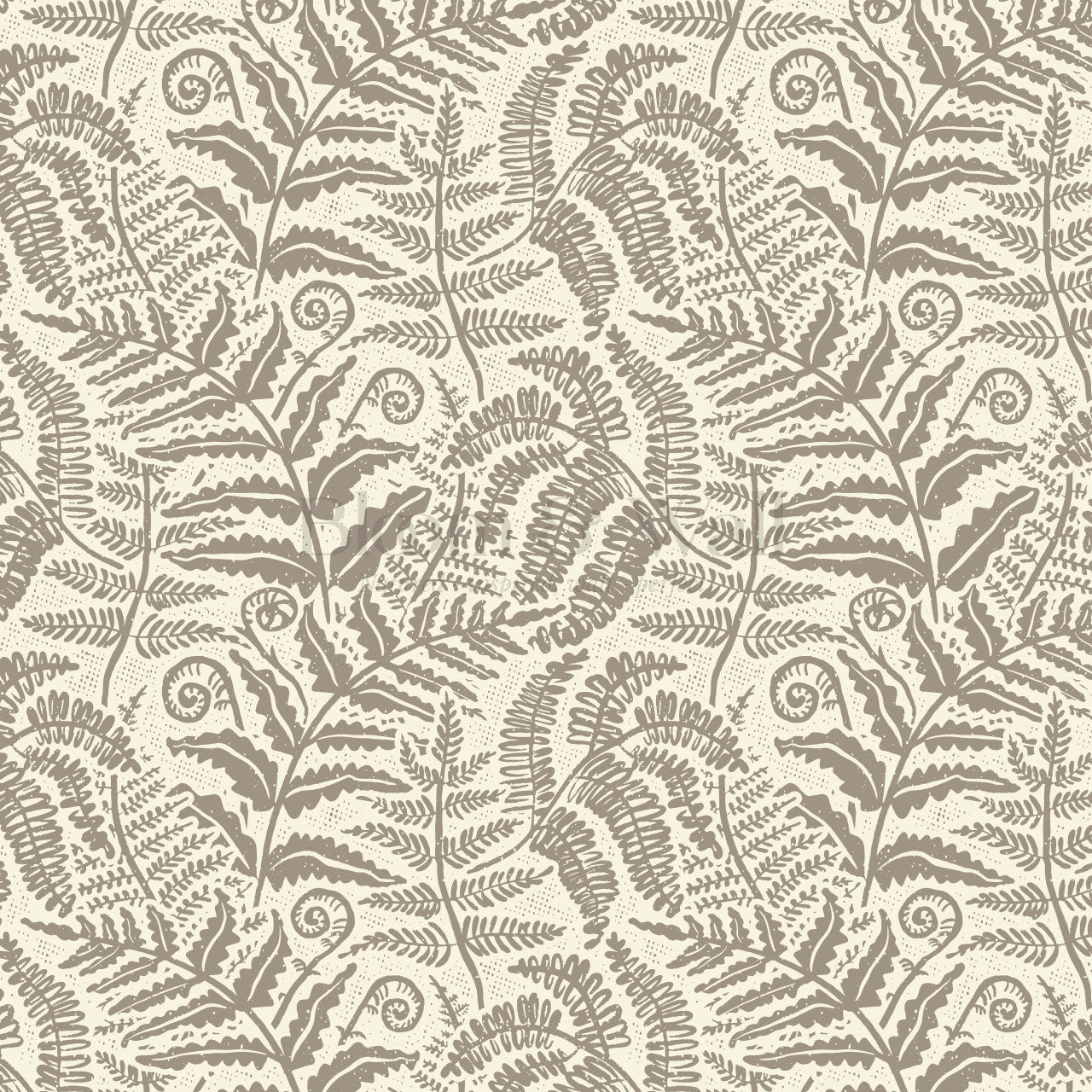Gloria Fern Pastel Brown Wallpaper